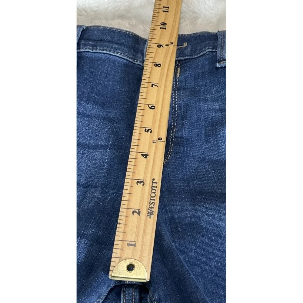 Express  Womens 12S  Blue Denim Jeans Cotton Stretch Distressed Mid Rise Legging